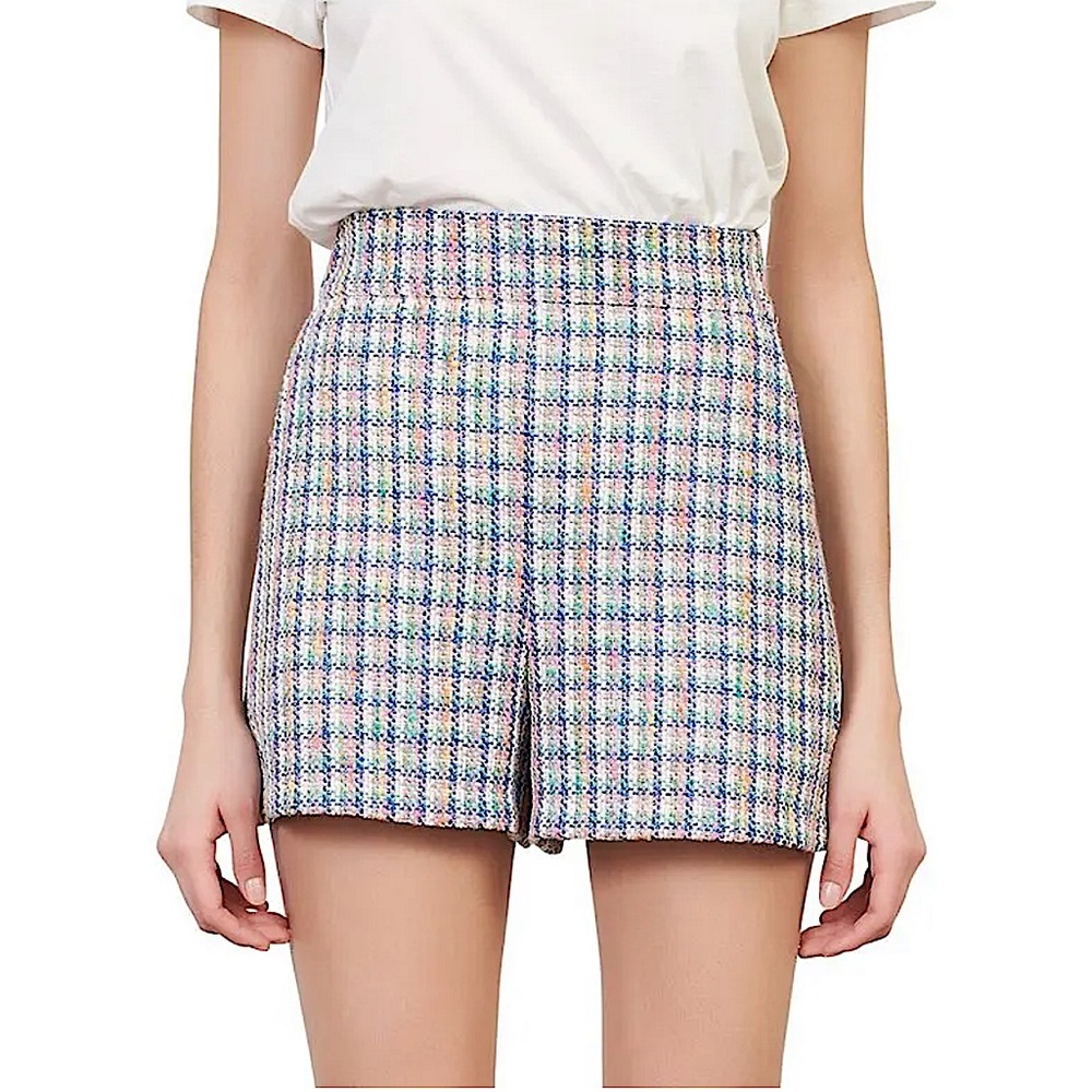 Maje Izam Metallic tweed shorts size 38 or L